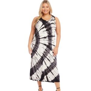 Karen Kane Tie Dye Tank Dress with front slit, size 18